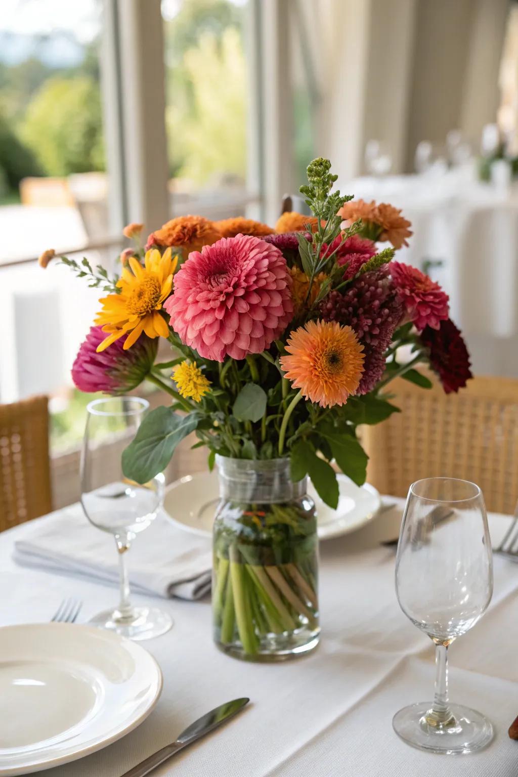 Lush floral arrangements introduce a sophisticated touch to any tablescape.