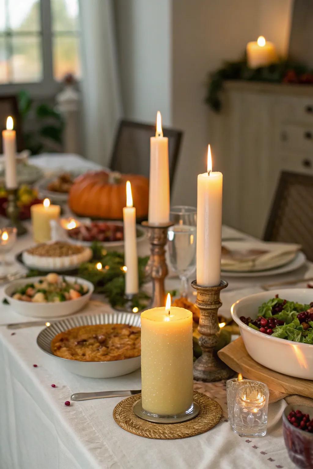 Lights engender a tender and welcoming ambiance for your table setting.