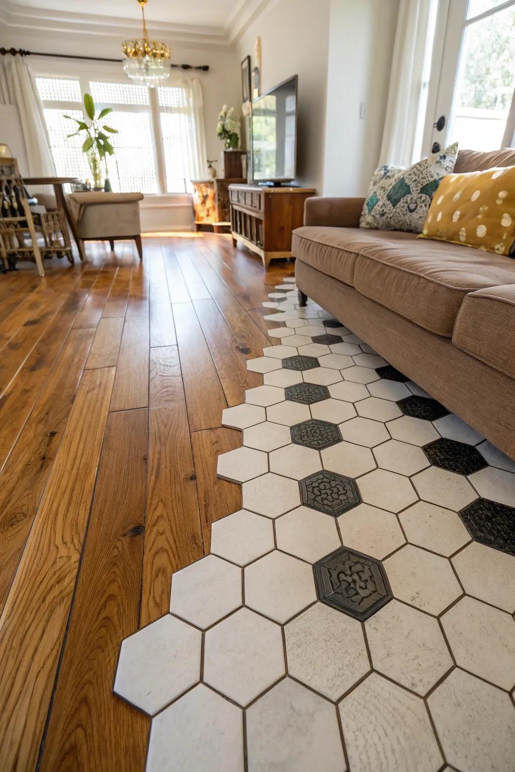 Let geometric designs lead your transitions.