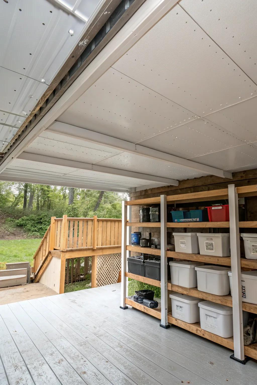 A waterproof ceiling guarantees your stored goods remain dry and protected.
