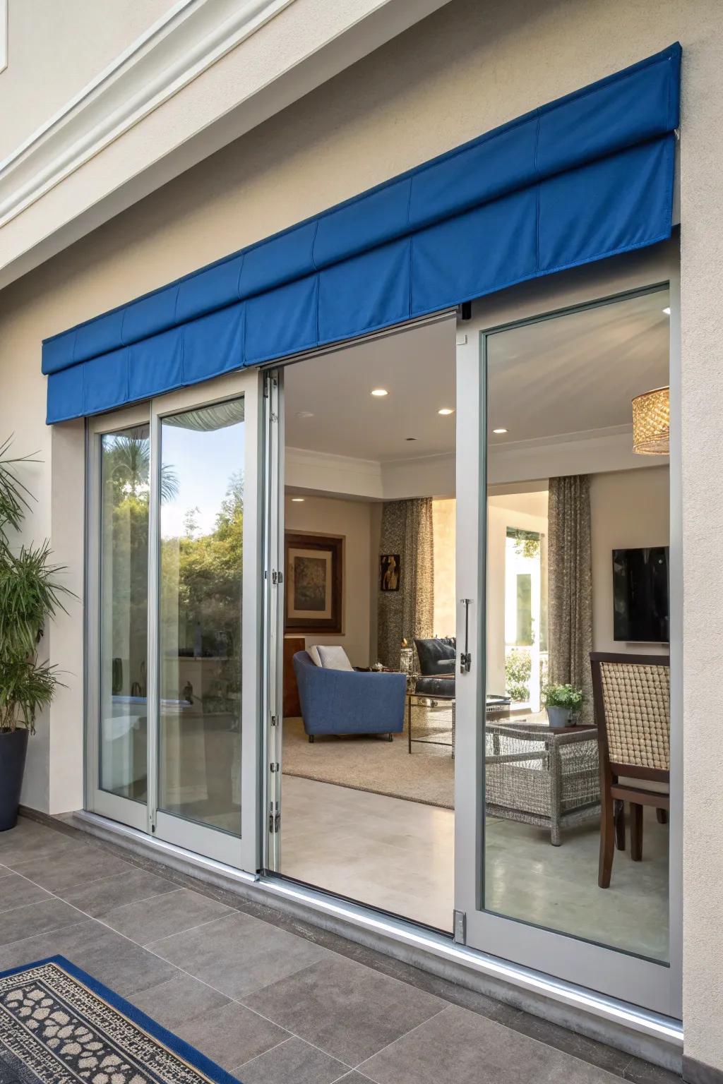 A striking hue variance can transform your sliding doors into a prominent feature.