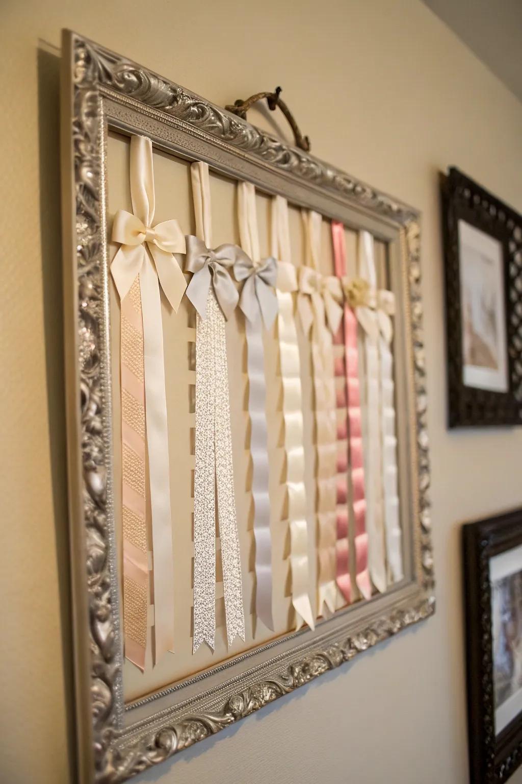 Transform your ribbons into a framed showpiece using a display case.