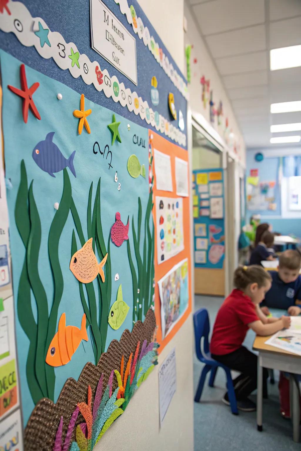 Take students on an ocean voyage with a bulletin board that feeds their curiosity.