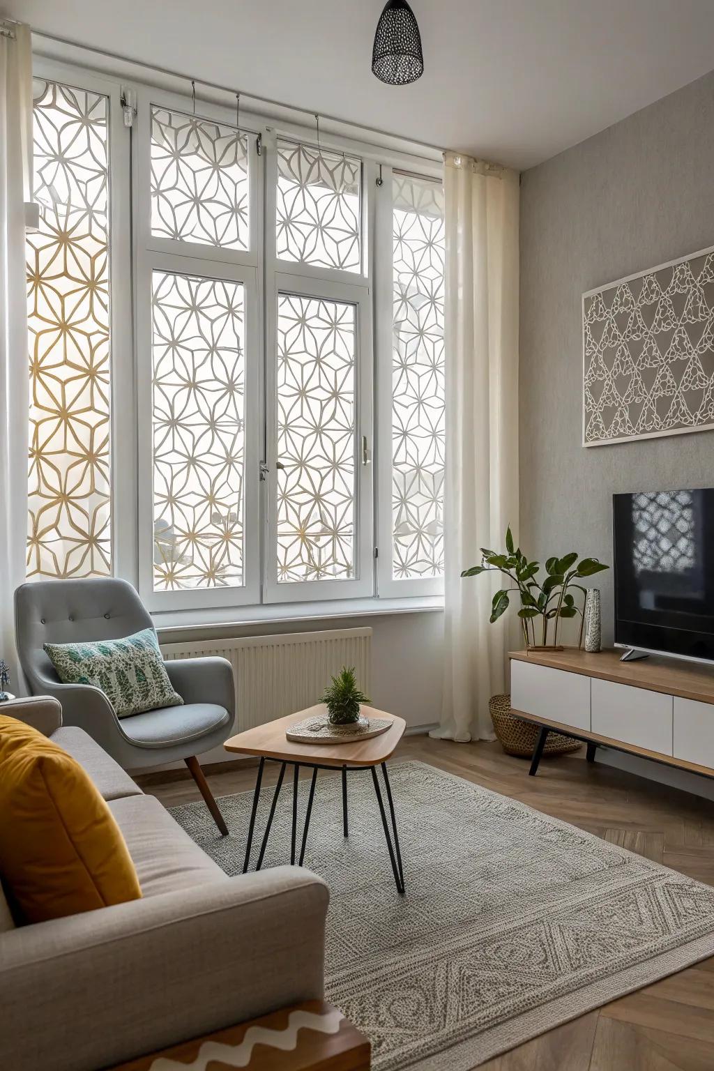 Ornamental window wraps bring an individual touch to window solitude.