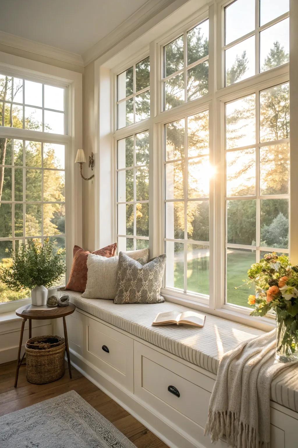 Allow sunlight to fill your window area, creating an inviting atmosphere.