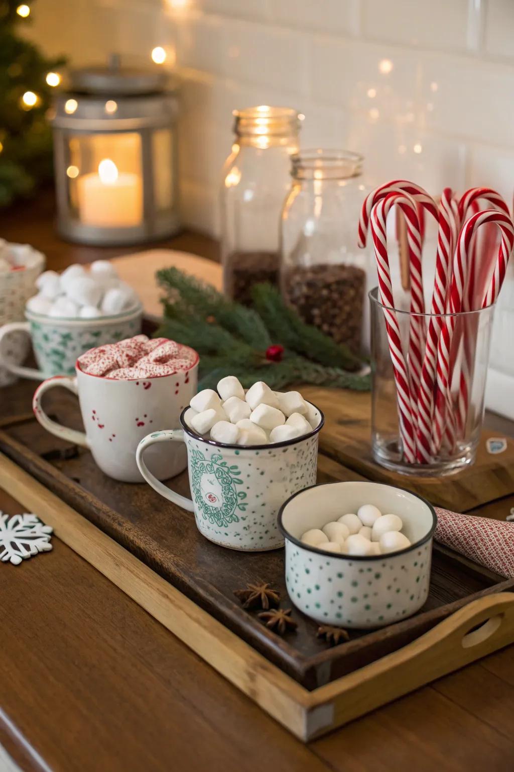 A snug beverage nook arrangement featuring antiquated pottery and a selection of additions.