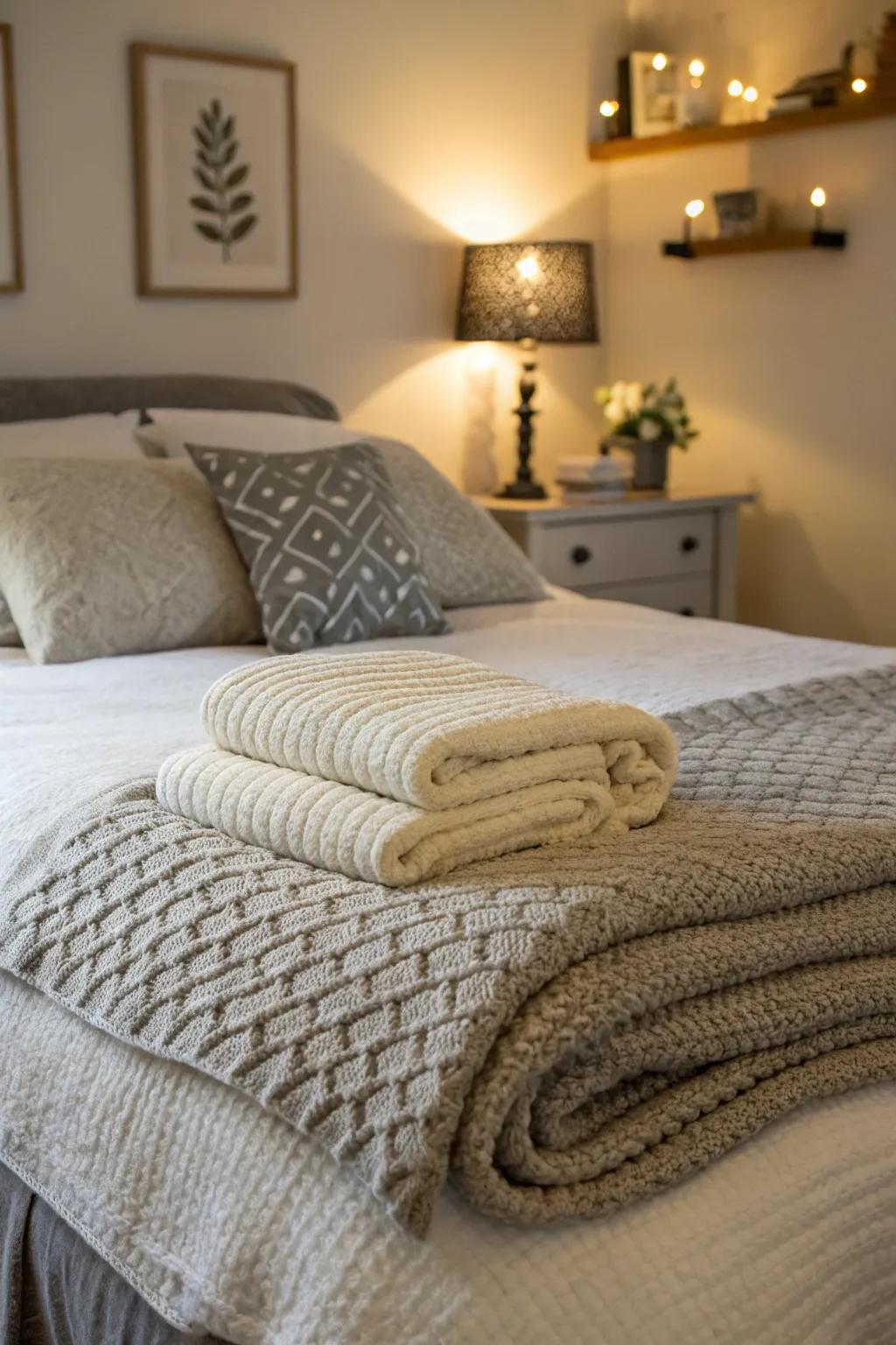 Cozy surfaces yield a comfortable, inviting setting.