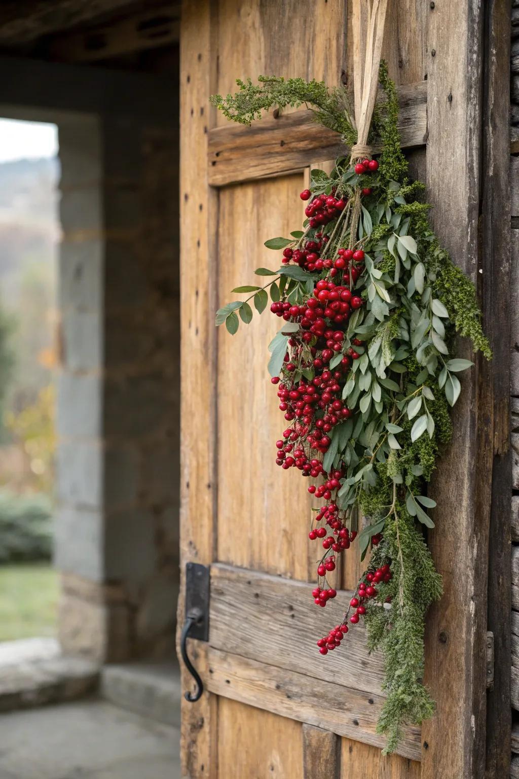 Scarlet berries bestow a celebratory flair to any garland.
