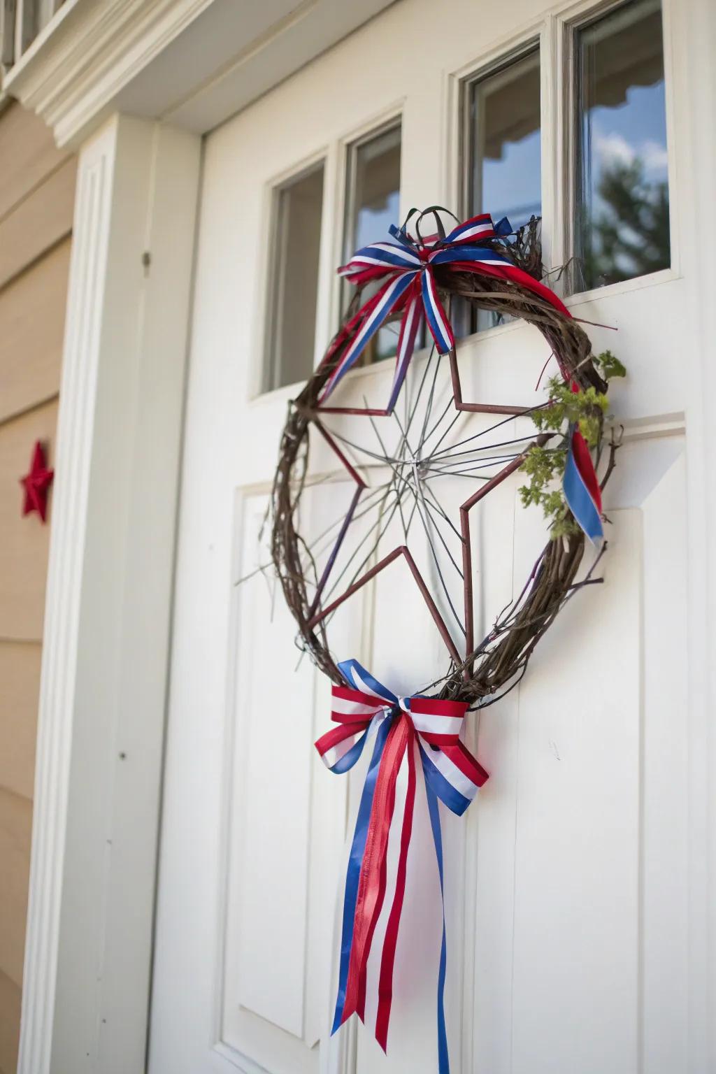 Use a patriotic ribbon star garland to celebrate in style.