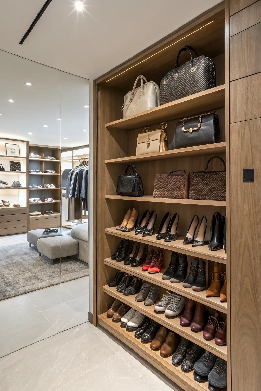 With open shelves, access is easy and display is chic.
