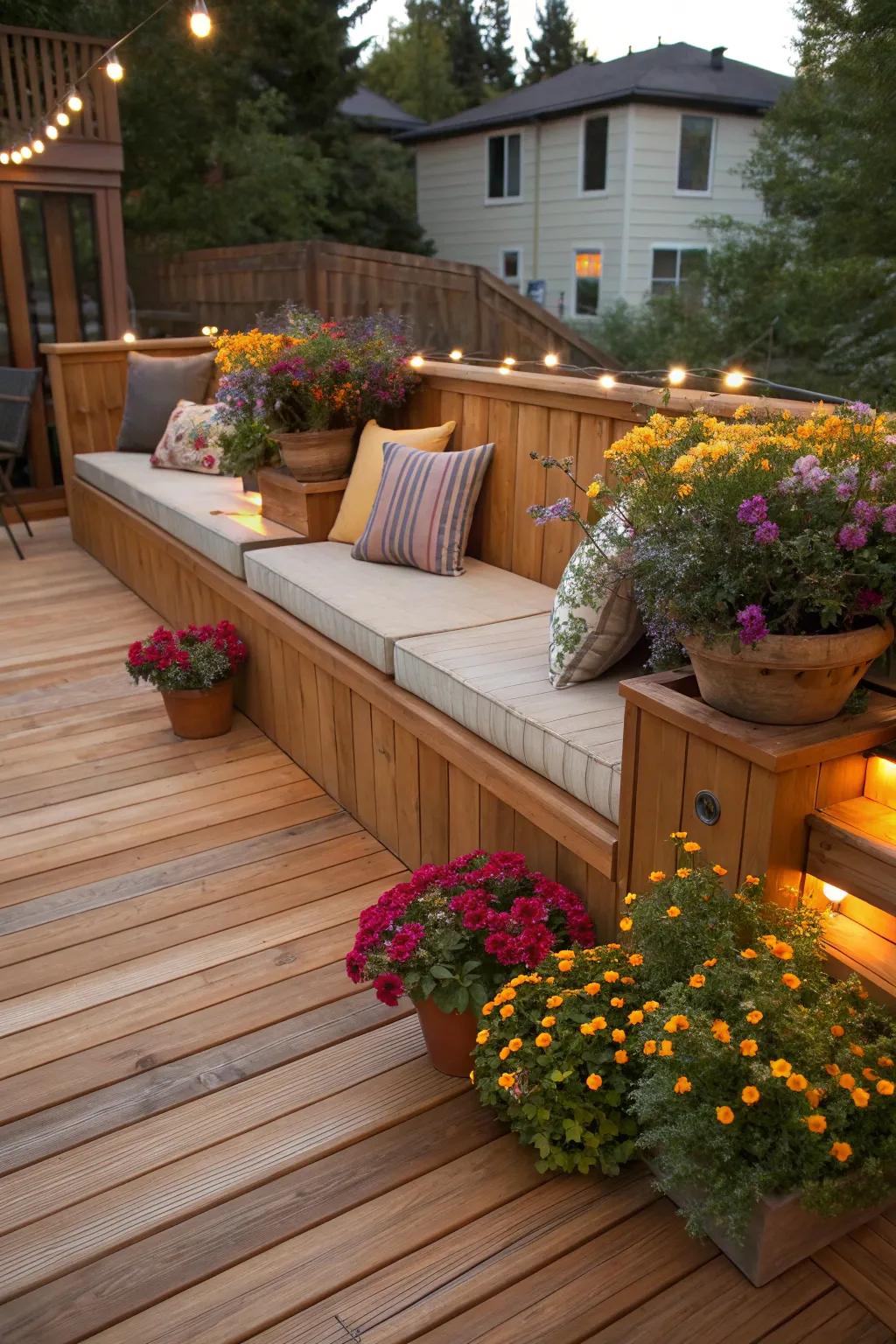 Built-in features make a deck not just functional but also inviting.