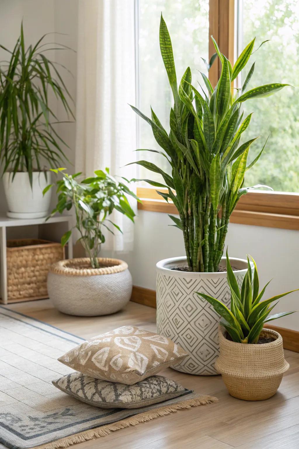Give your living room new energy with abundant greenery 🌿 #GreenLiving #HomeDecor