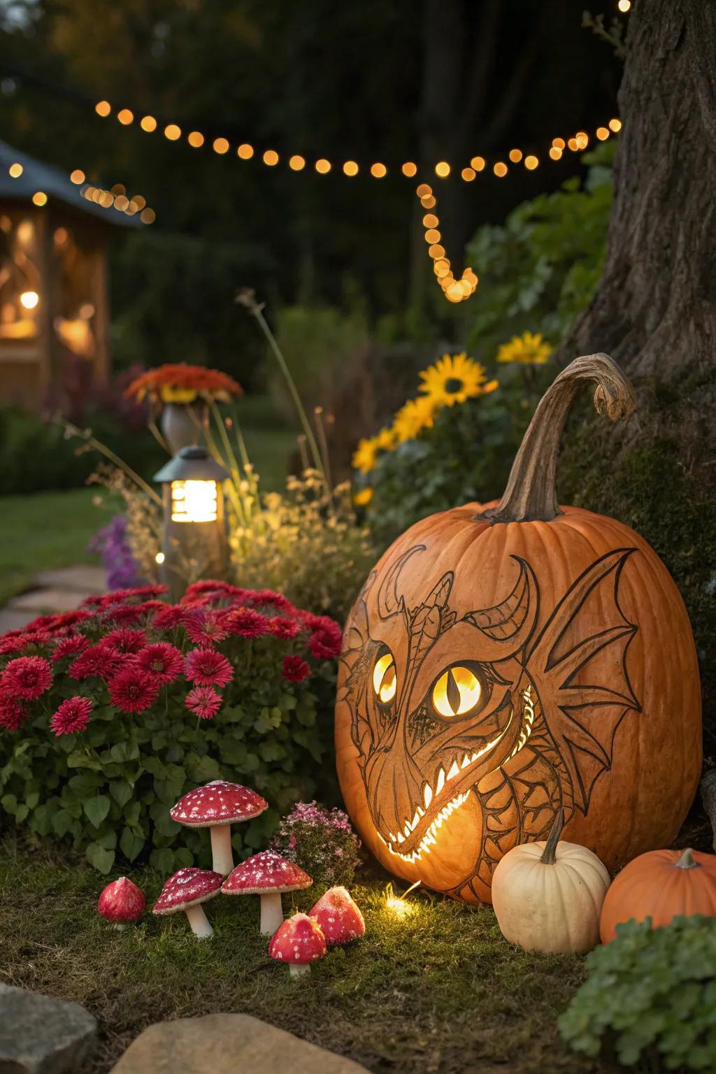 With fantasy-themed gourd faces, let your imagination run wild.
