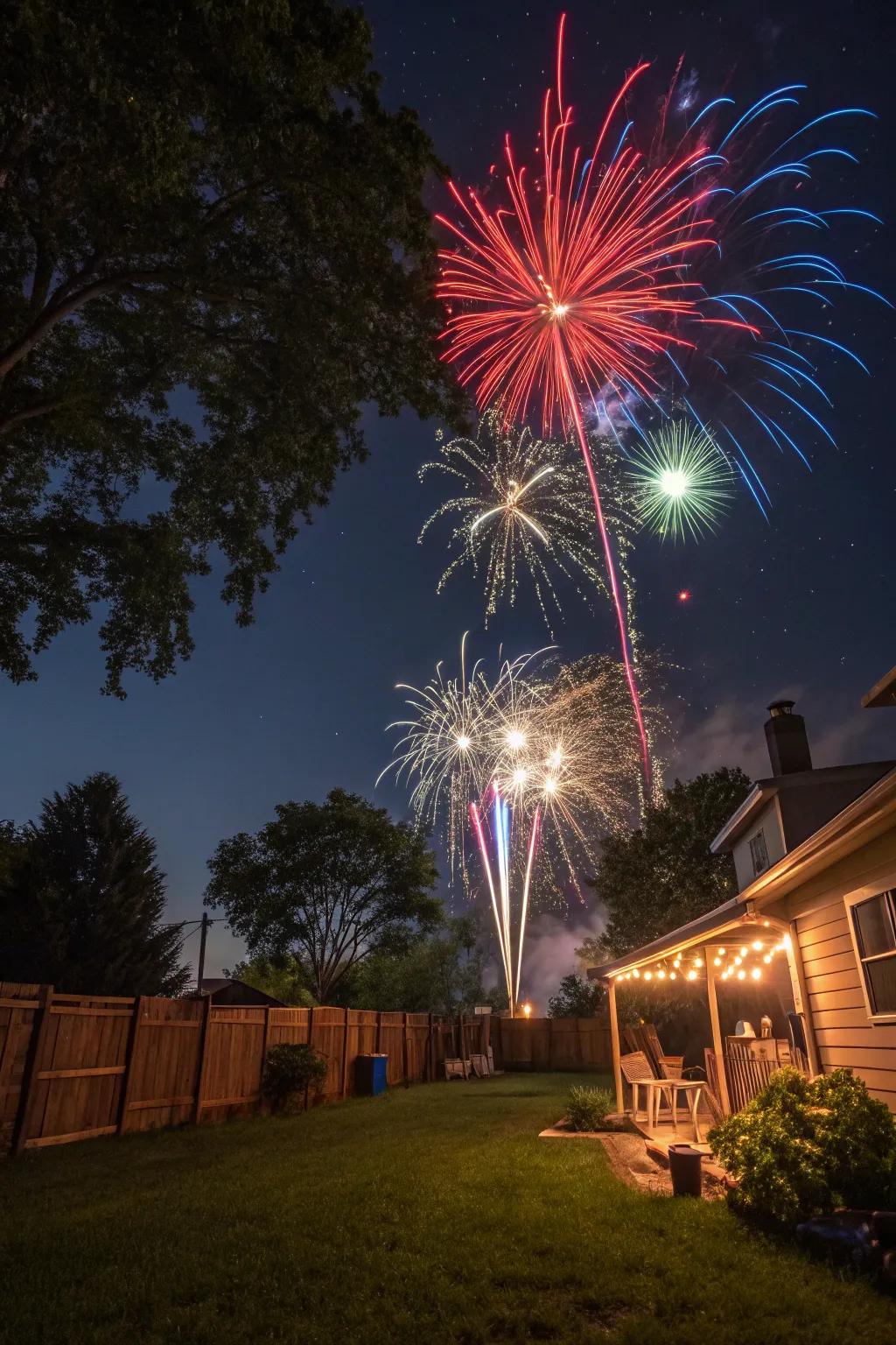 A surprise fireworks display is a stunning finale to a memorable evening.