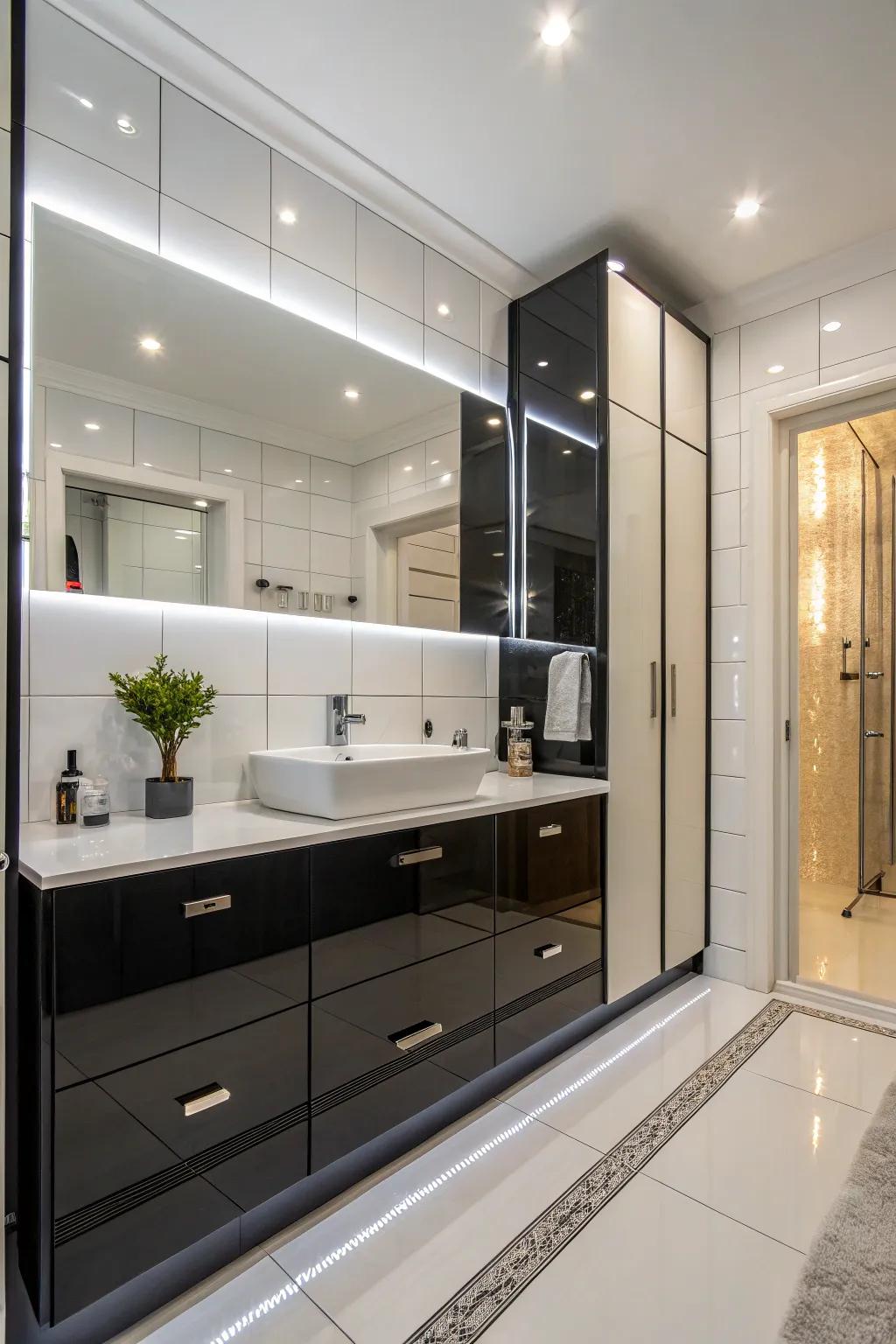Glossy finishes add shine and modernity.
