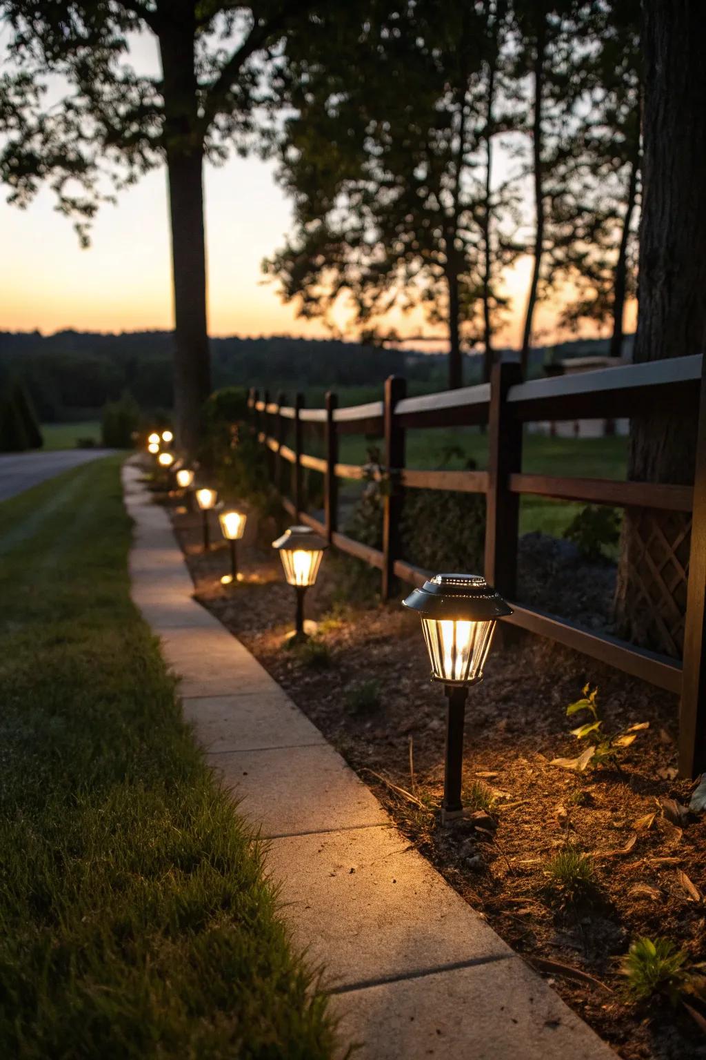 Light-powered lamps enhance the evening atmosphere beautifully.
