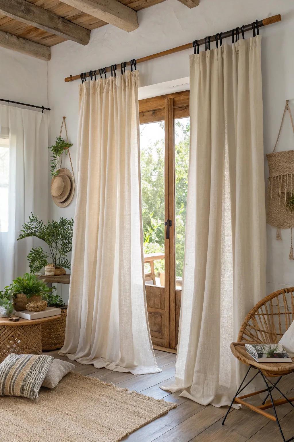 Natural fabrics combine aesthetic appeal with sustainability.