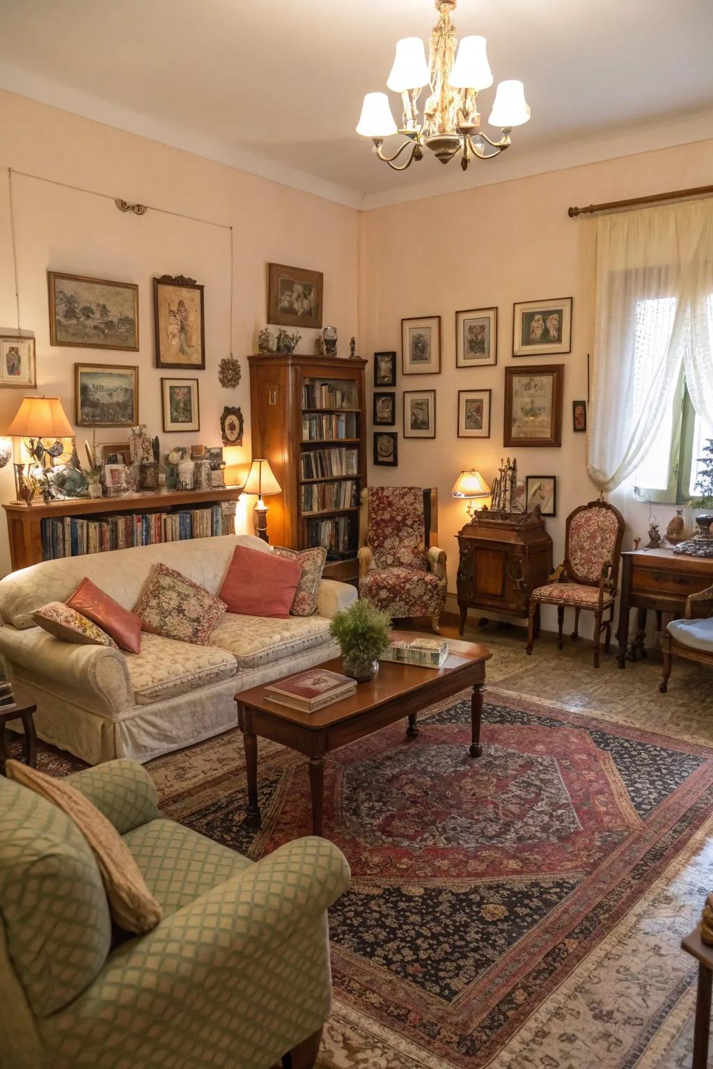 Accent with vintage finds.