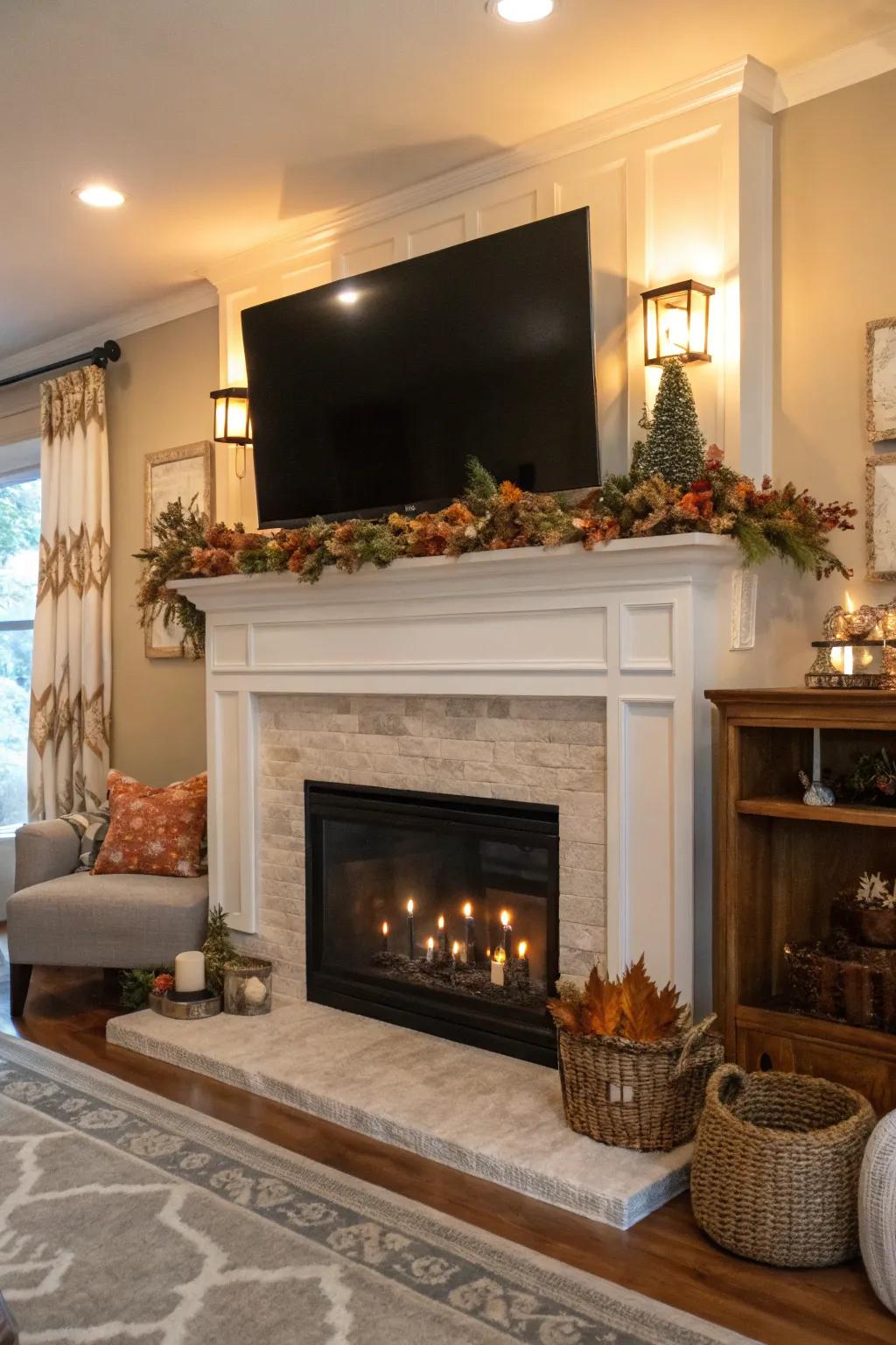 Seasonal decorations add a fresh and inviting touch to a living area.
