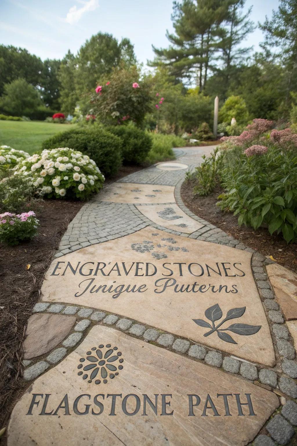 A personalized stone path mirroring individual flair and ingenuity.
