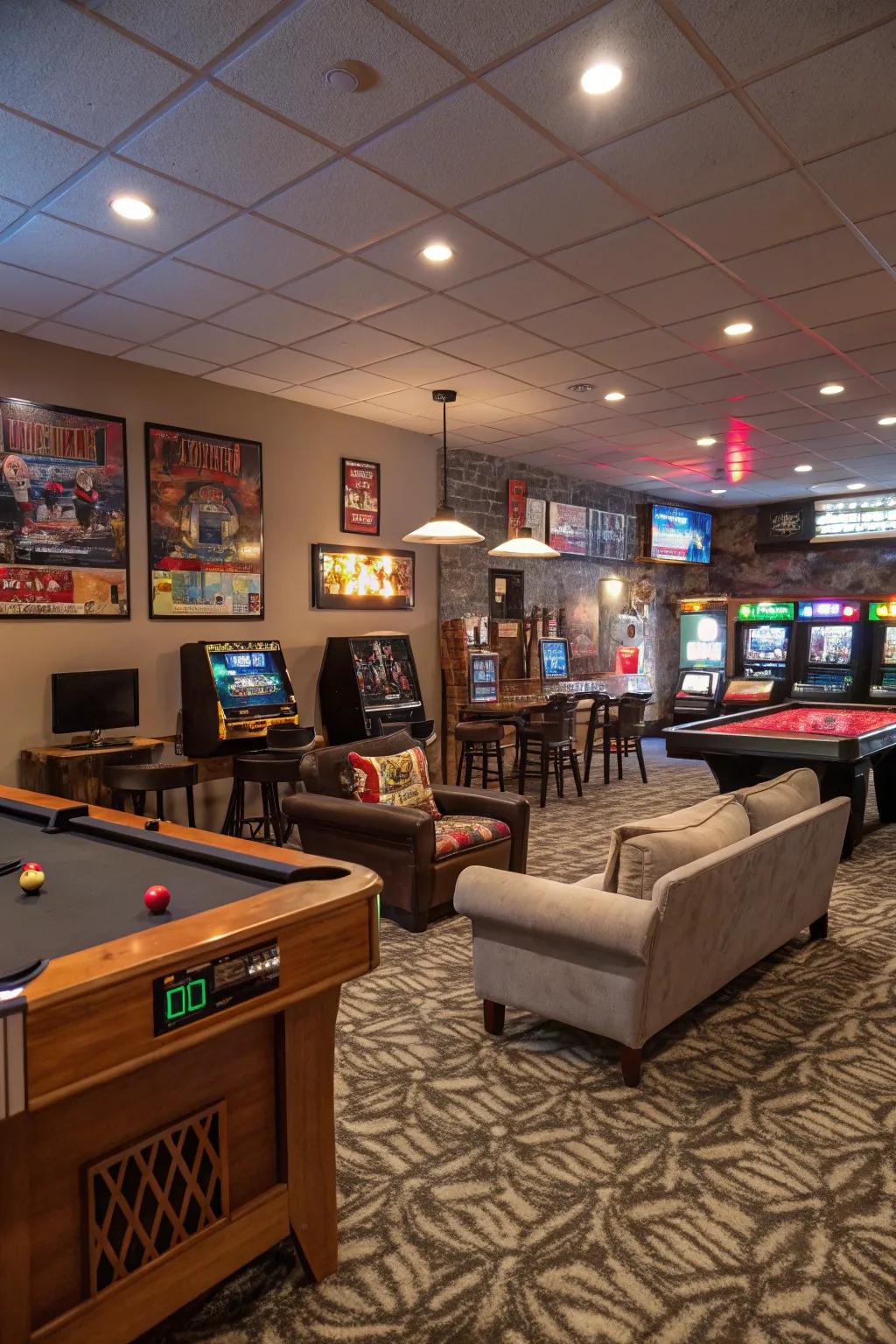 Themed decor brings your game room vision to life.