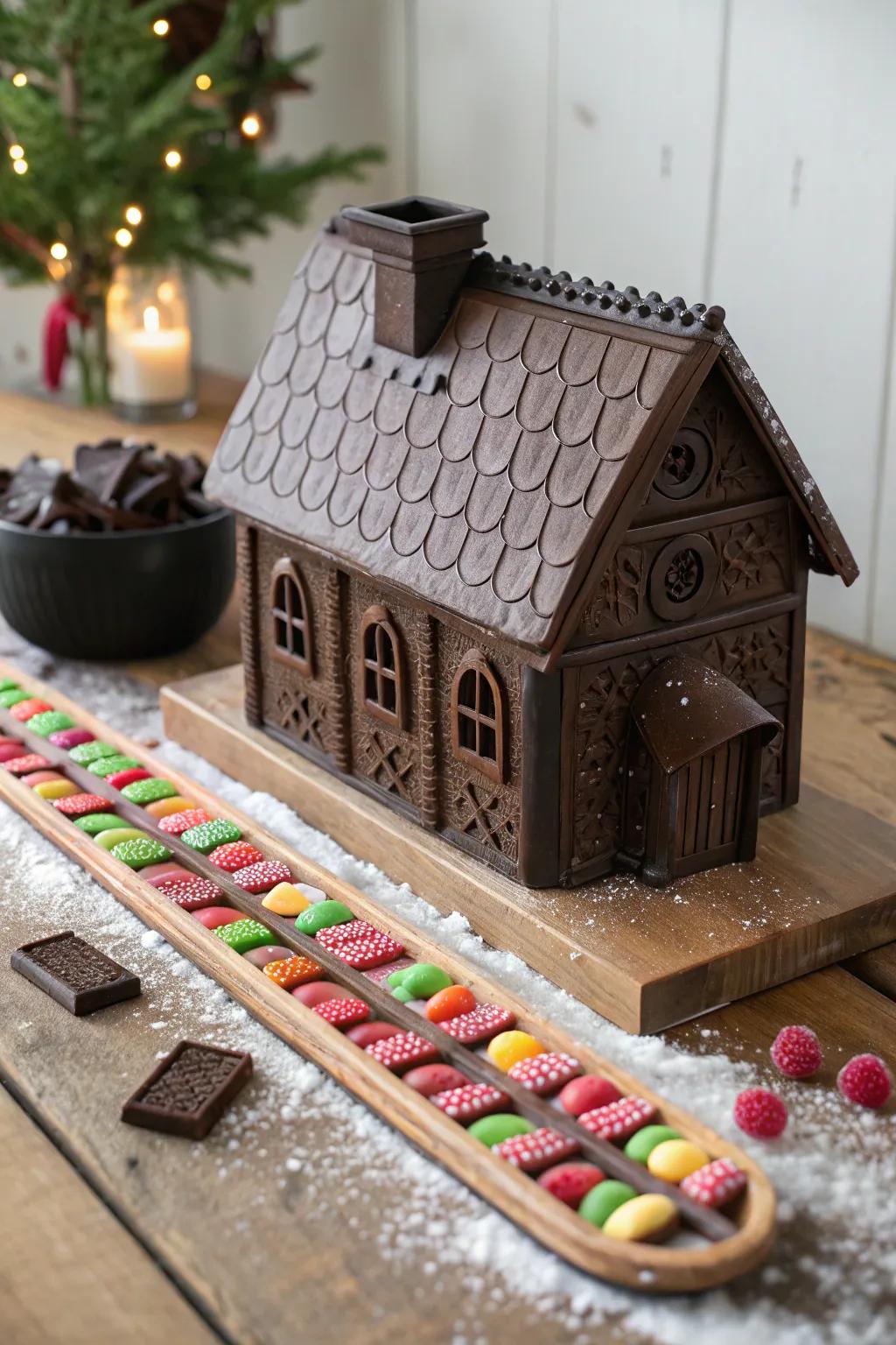 Indulge in the sweet fantasy of a Gingerbread Chocolate Works, where every detail is a delicious work of art.