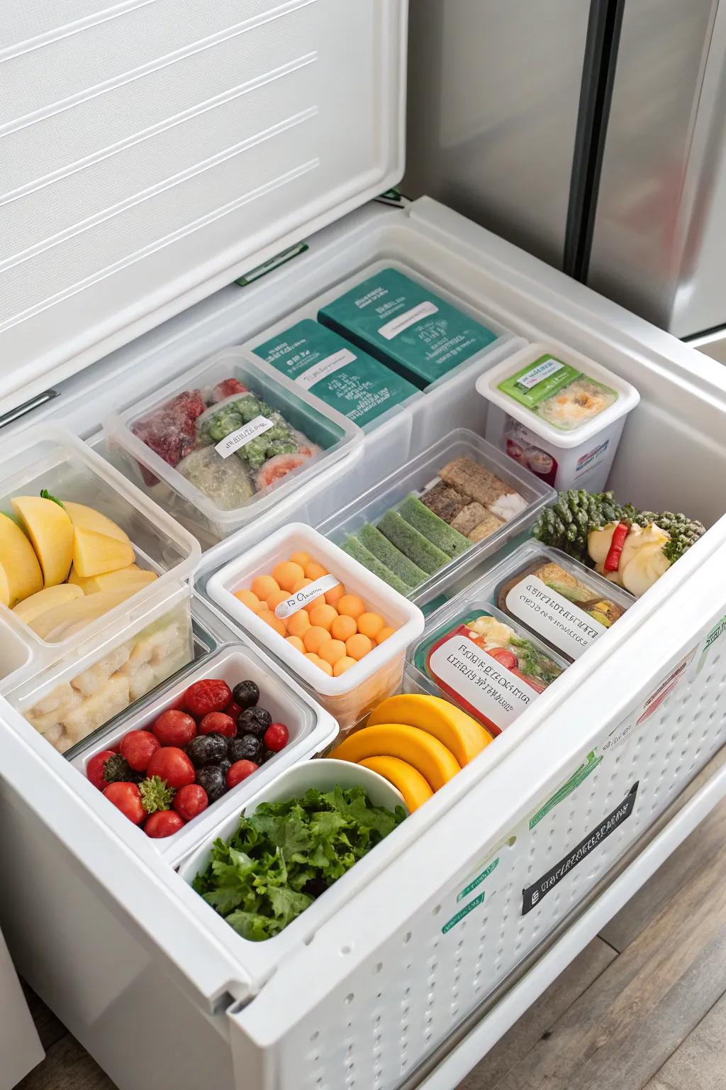 Rotating items keeps the freezer efficient and relevant to current needs.