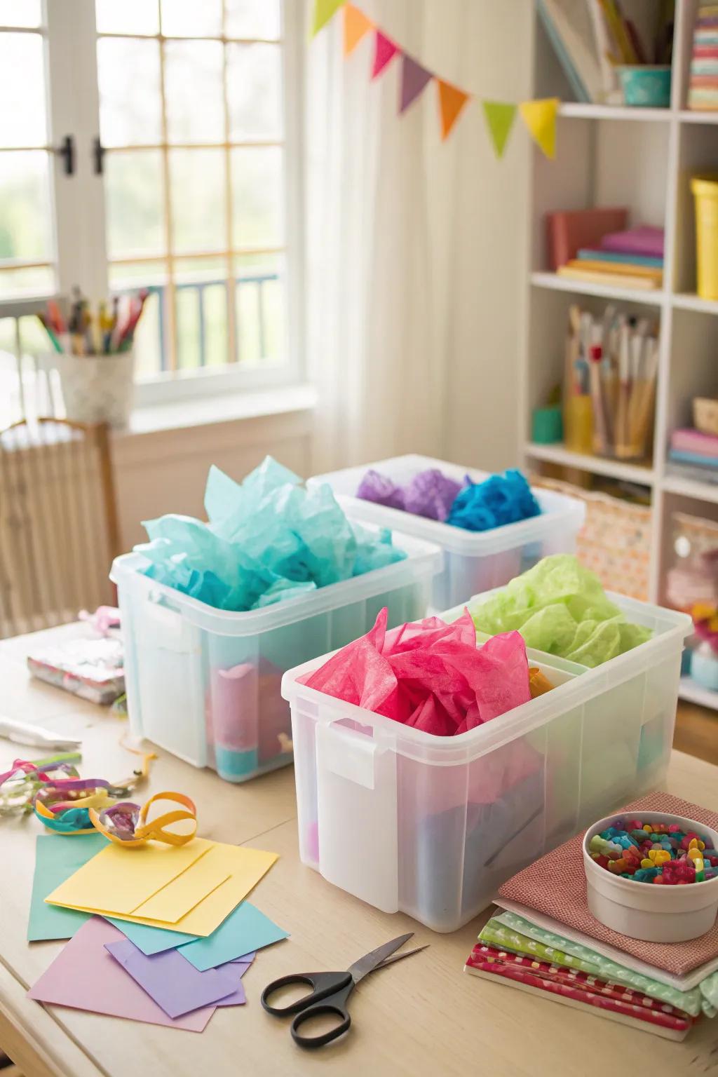 Transportable storage totes deliver mobility for your tissue paper stowing.