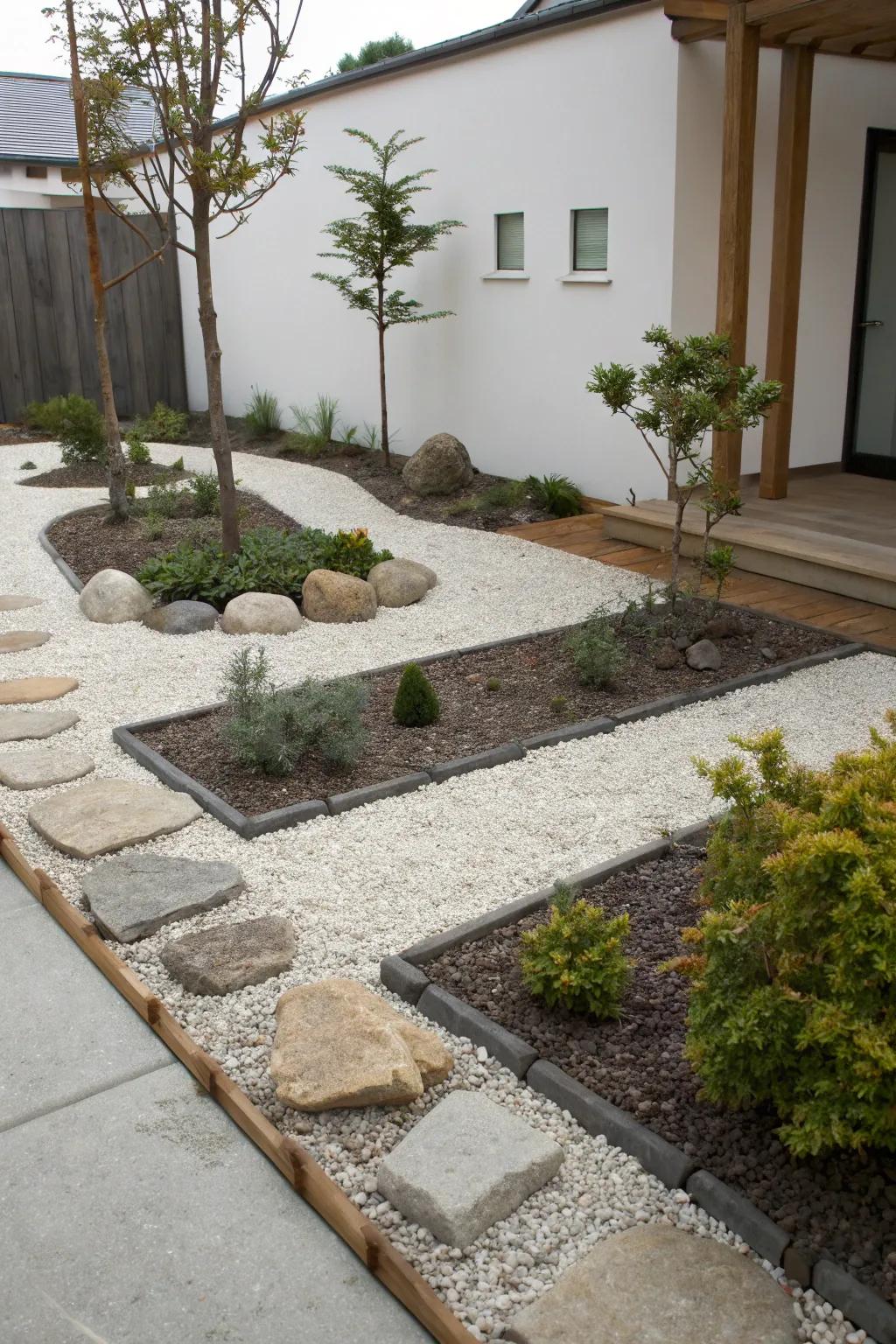 A zen garden gives peace with little work.