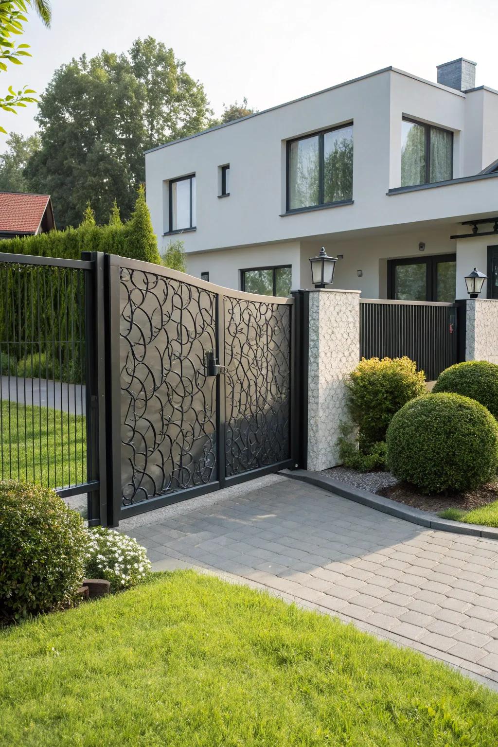 Textured finishes add depth and tactile interest to modern access.