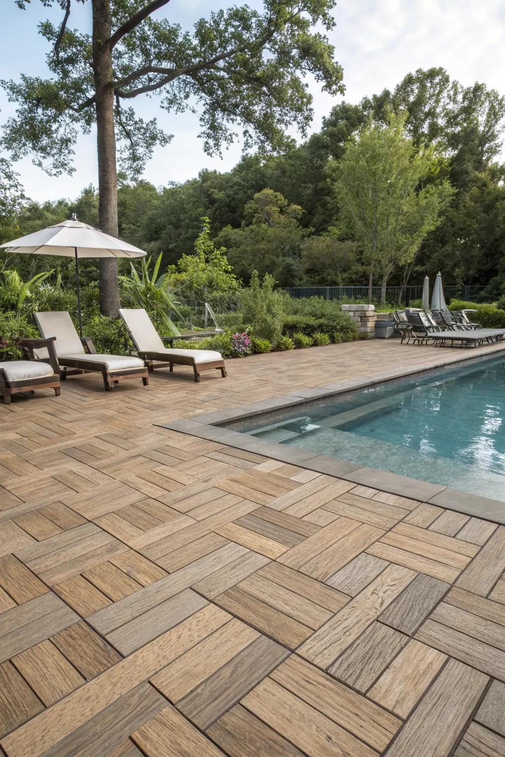 Wood-look pavers combine warmth and durability beautifully.