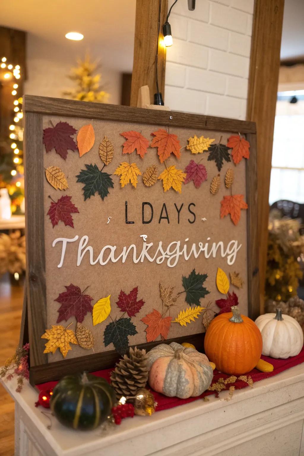 An interactive Thanksgiving countdown display board for fall.