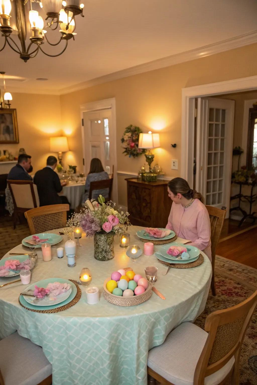 A rounded table setup urges affection and closeness.