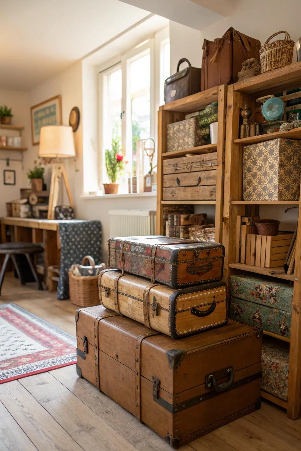 Repurposed items can add charm and practicality to your craft storage solutions.