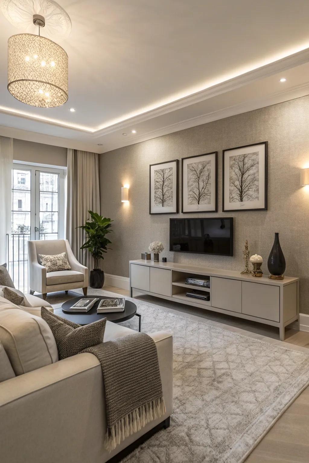 A single-color scheme offers sleek sophistication and depth.