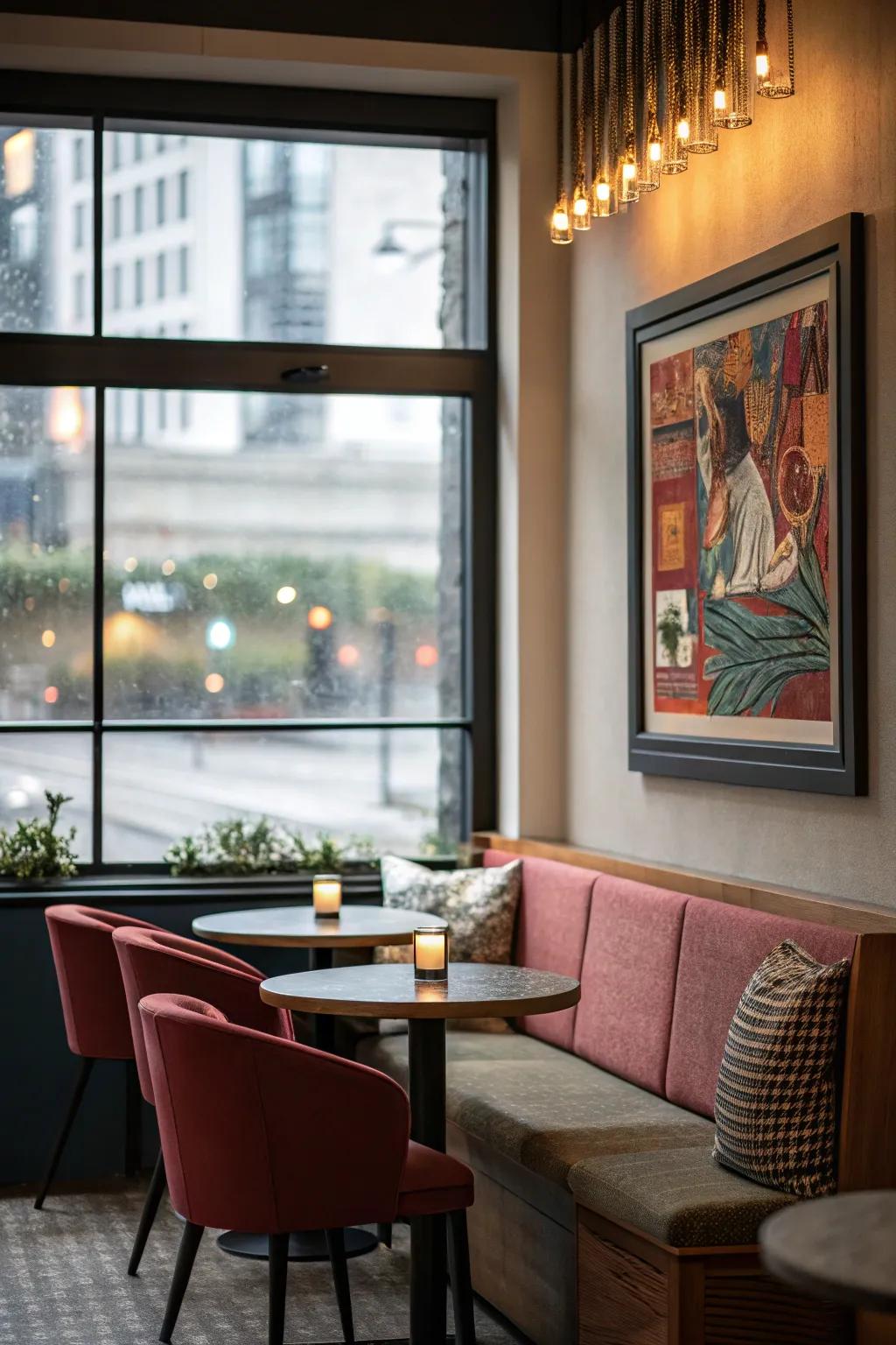 Art adds personality and makes your window nook a focal point.