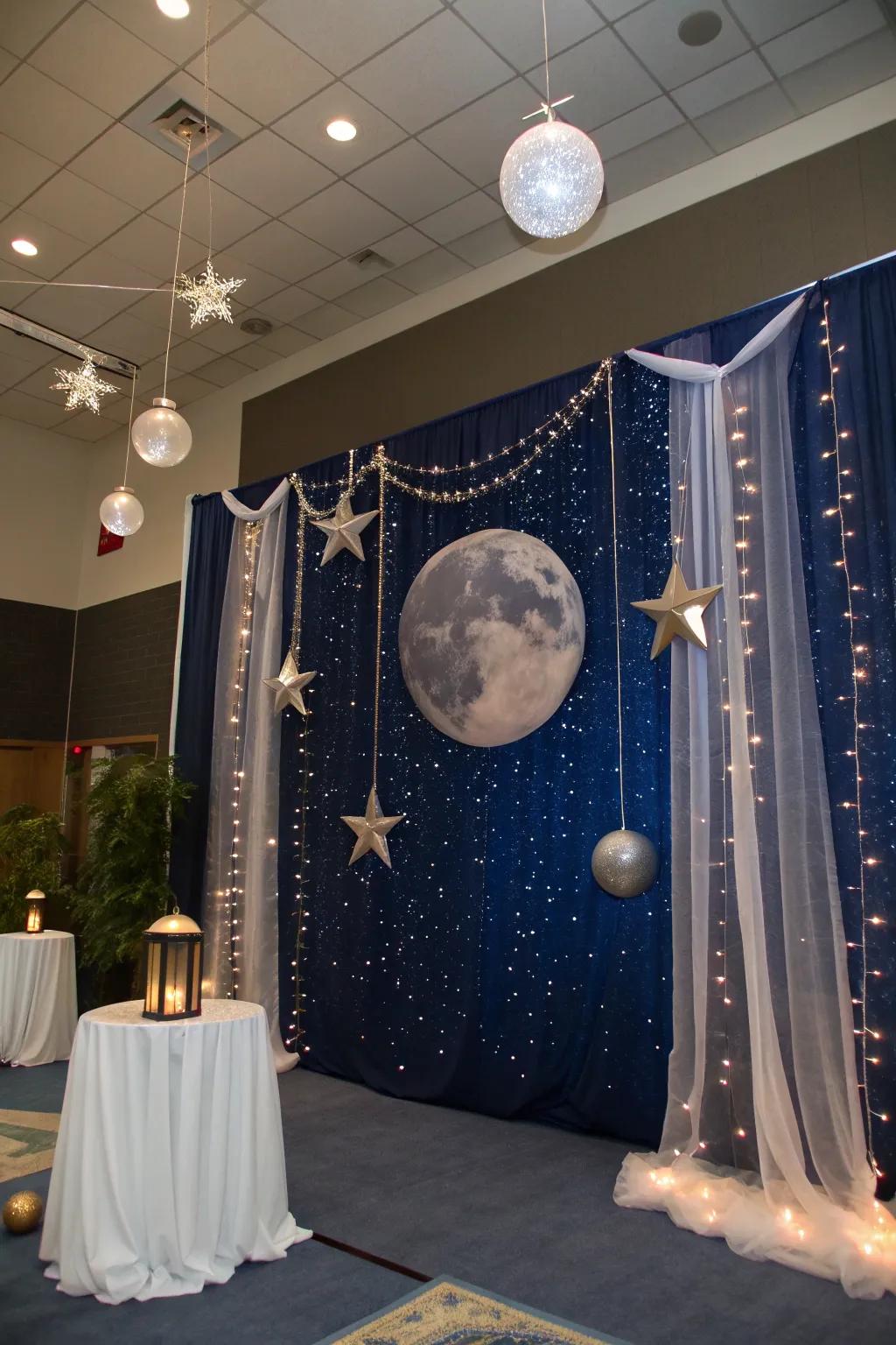 Explore cosmic wonders with a heavenly backdrop that takes you to the stars.