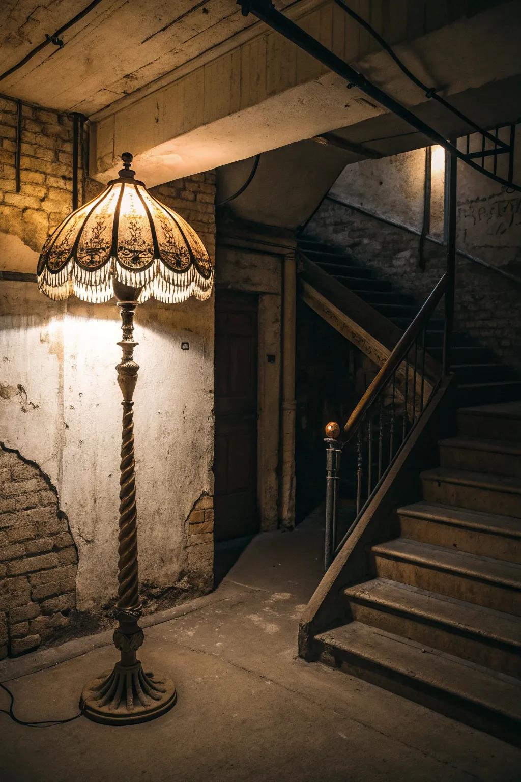 Subdued lighting crafts a snug, intimate vibe.