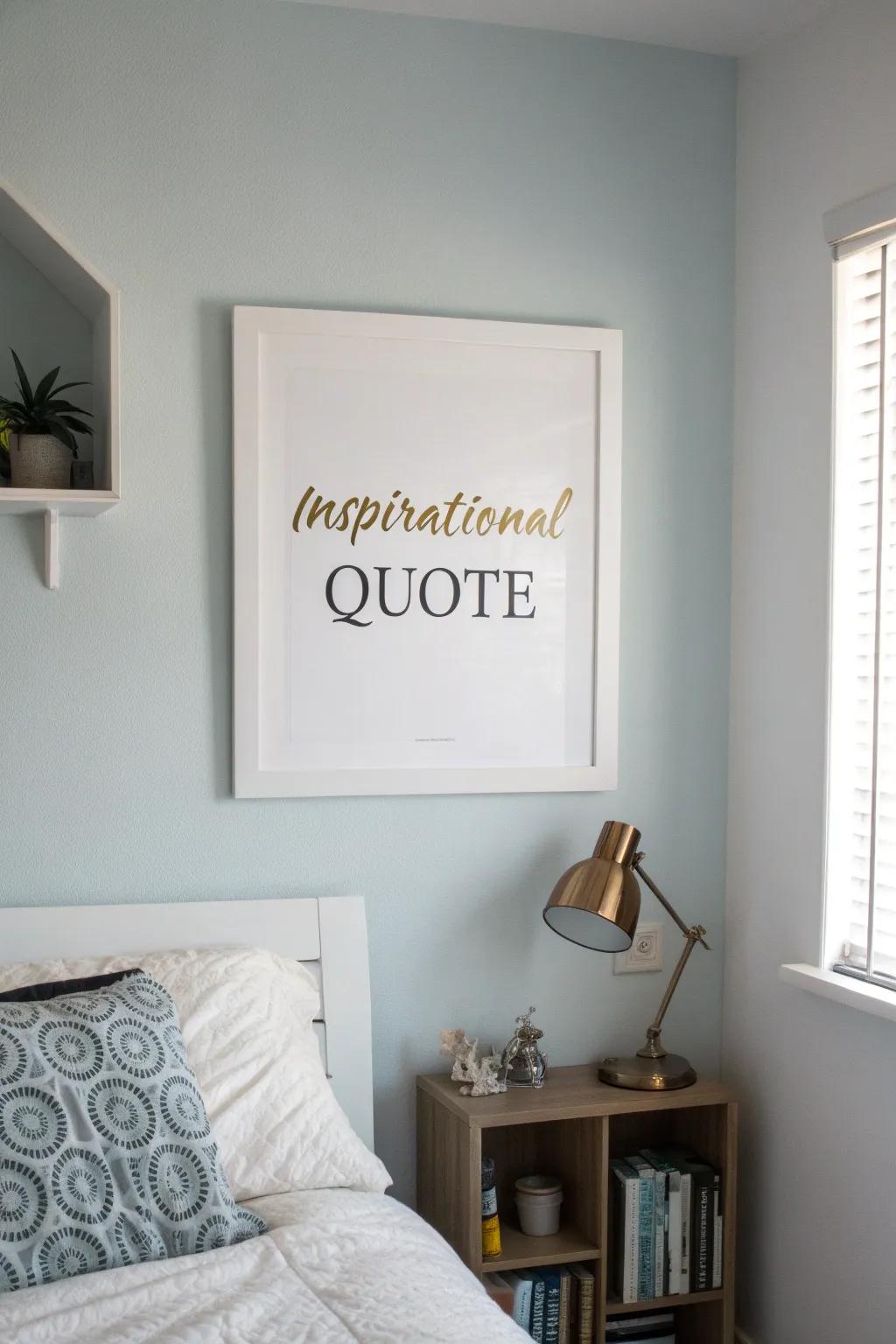 Motivational quotes can infuse positivity into your space.