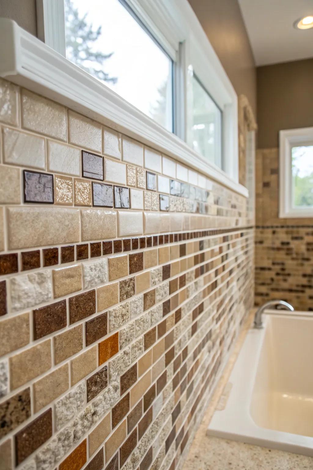 Blending elements such as glazed and crystal enriches the feel of your lavatory.