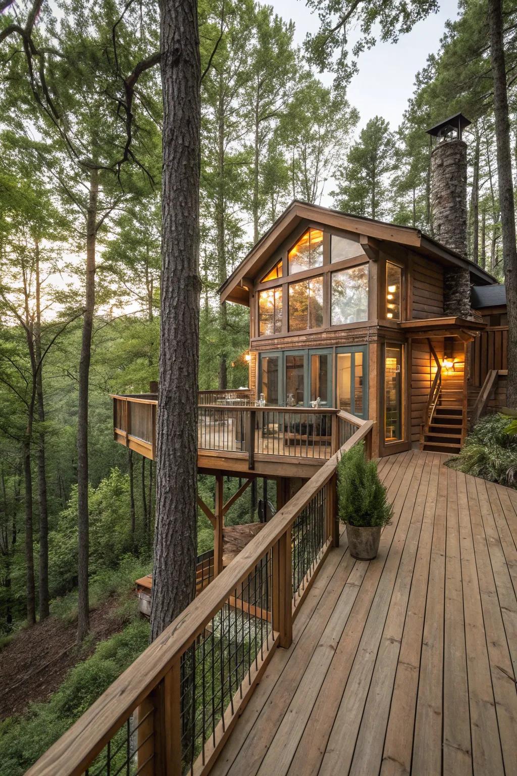 Rediscover the allure of nature in a stunning arboreal home.