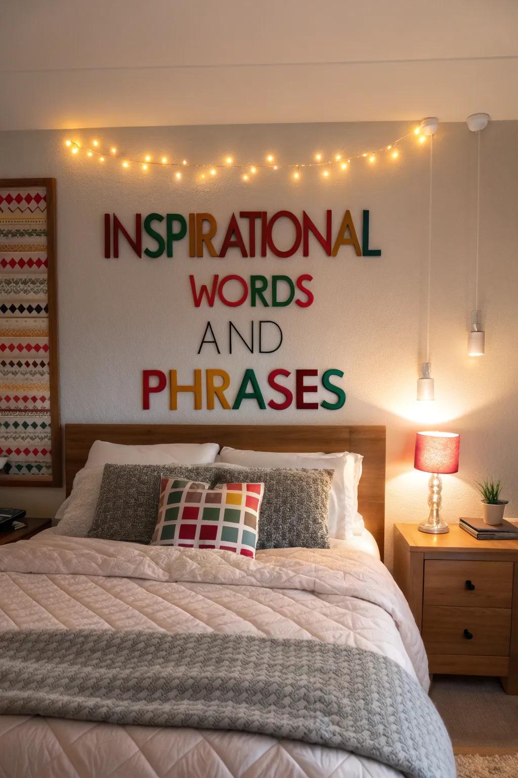 Infuse your personal style with typography art above your bed.