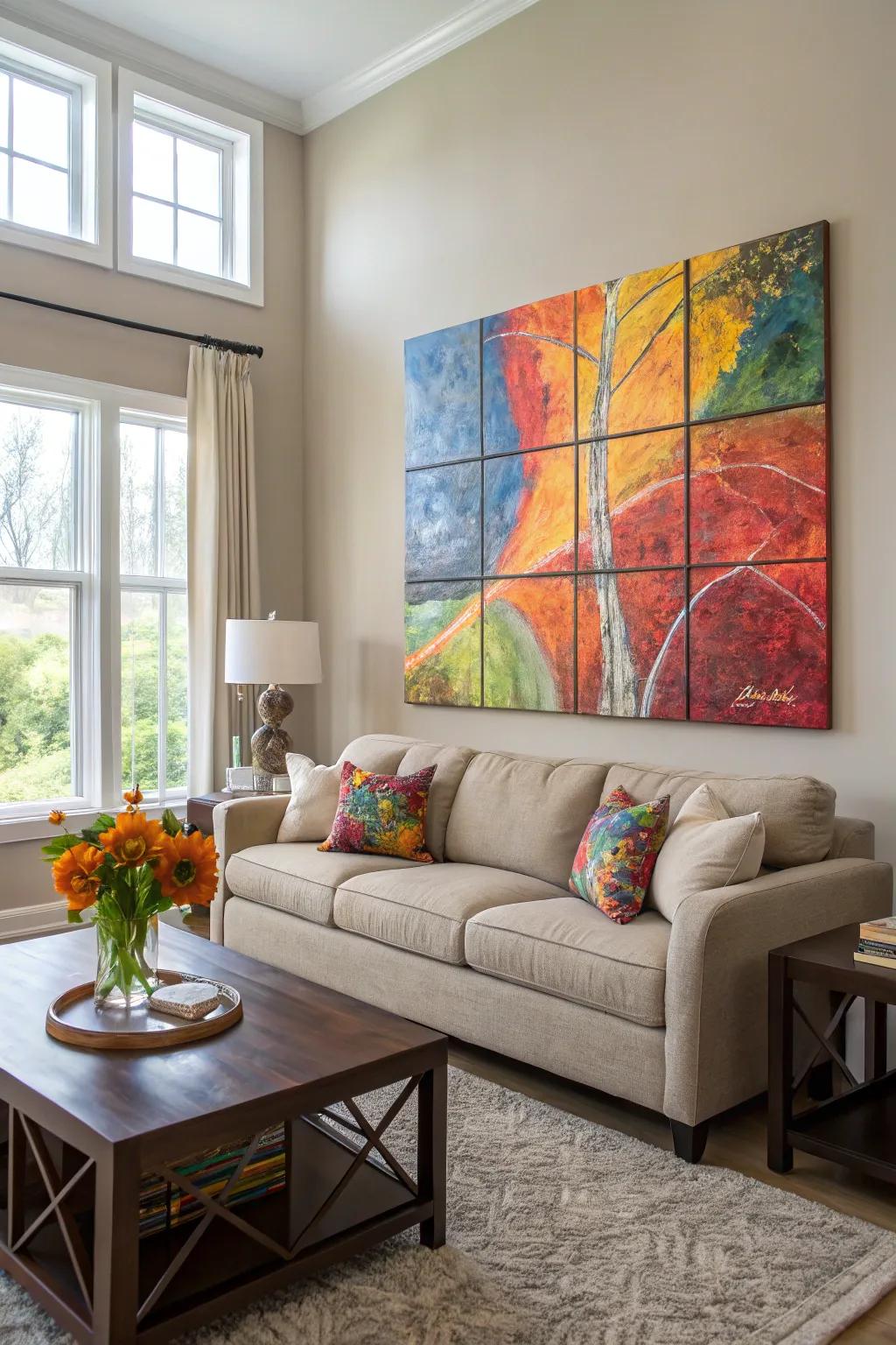 An abstract artwork employing the thirds rule for visual harmony.