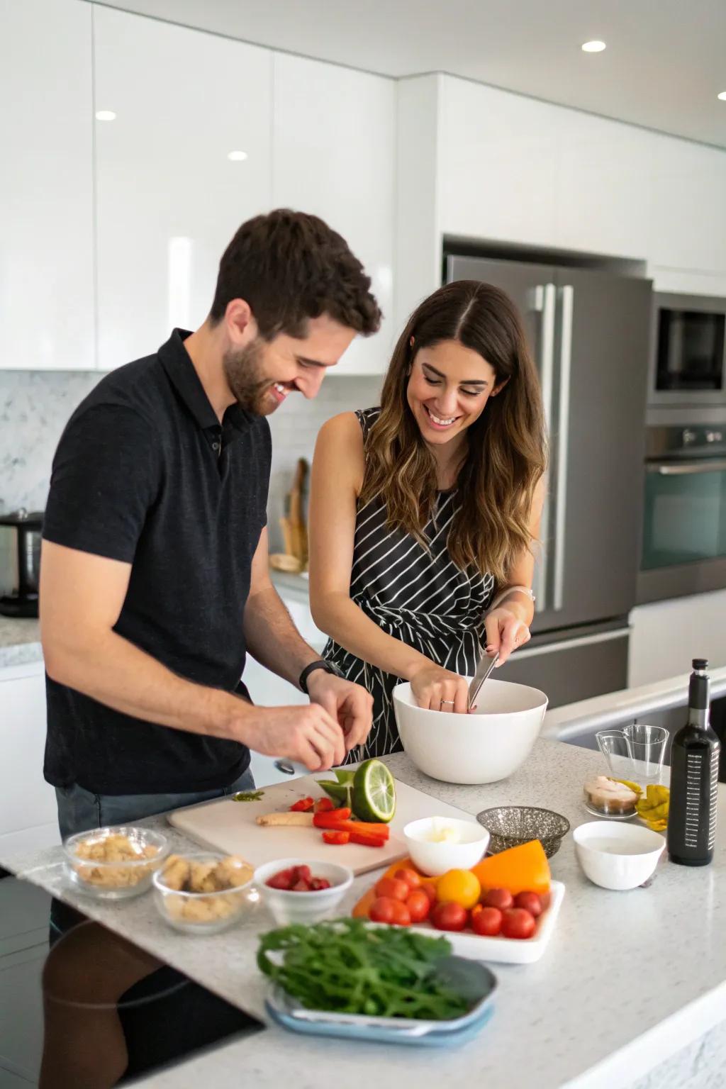 Conjure up some kitchen magic by trying out a new dish together.