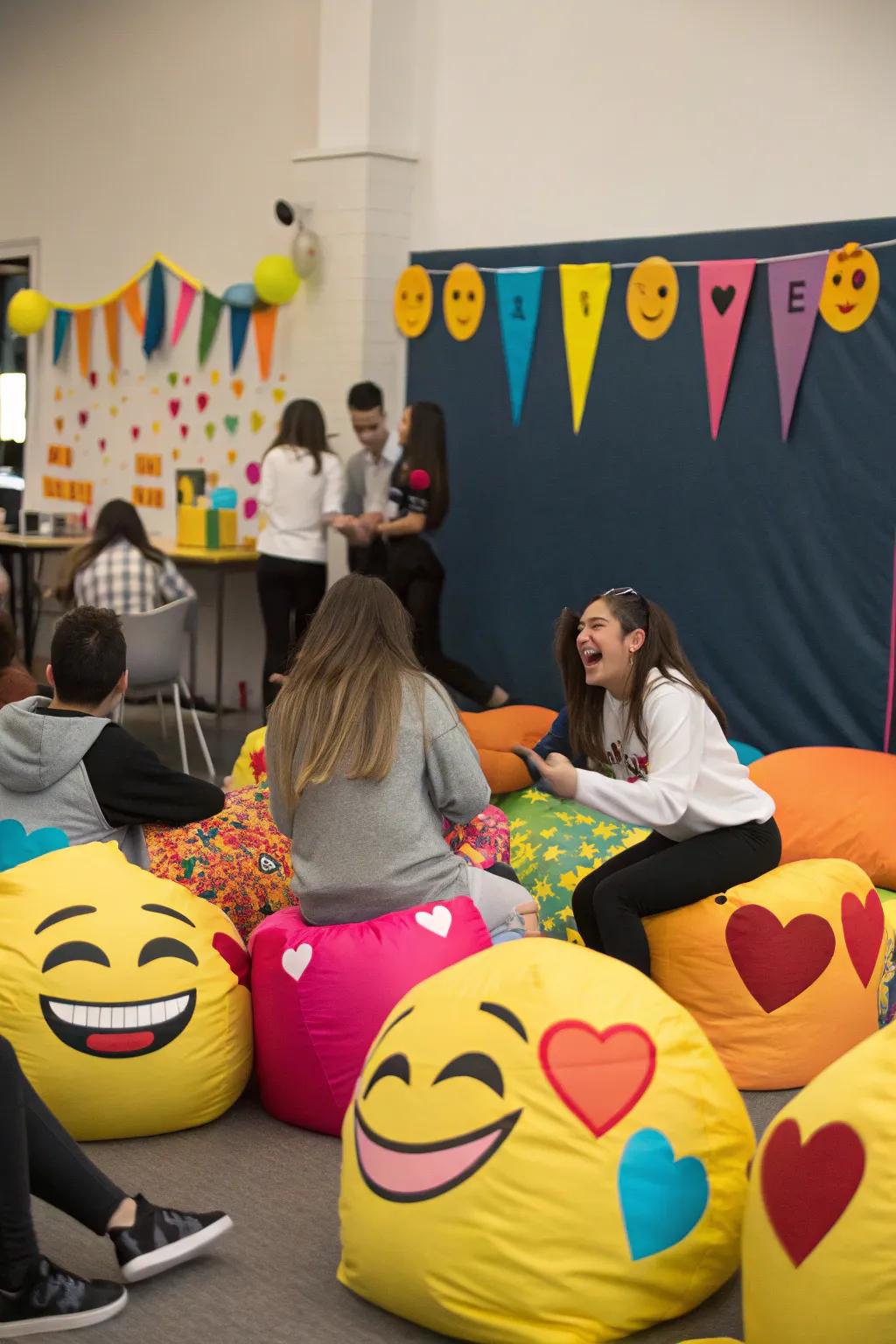Smiley face decorations bring smiles and excitement.