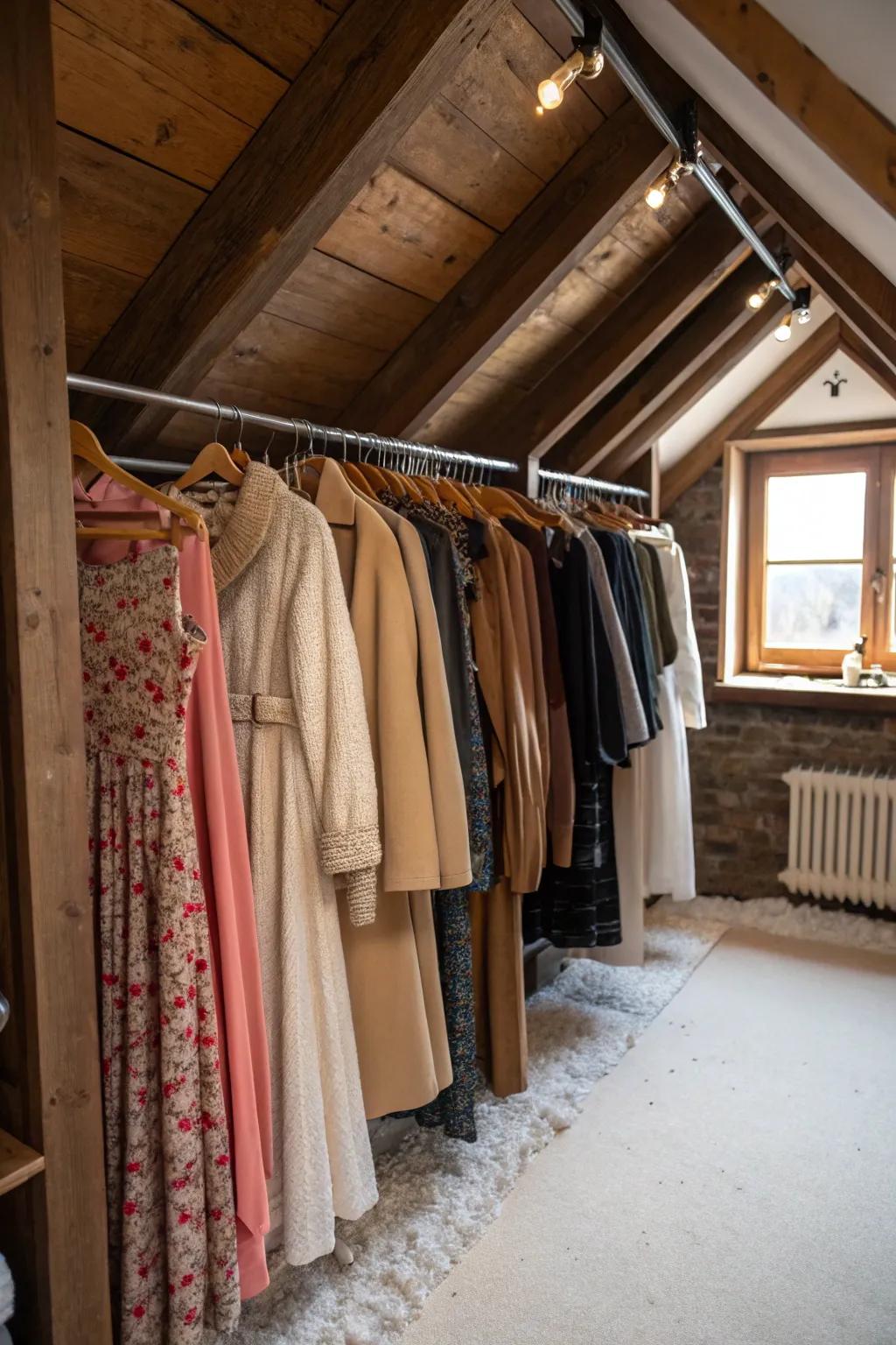 Hanging rods efficiently use vertical space.