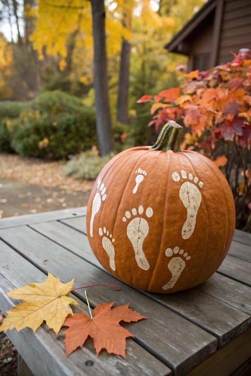 Footprint ghosts make for a memorable and personal decoration.