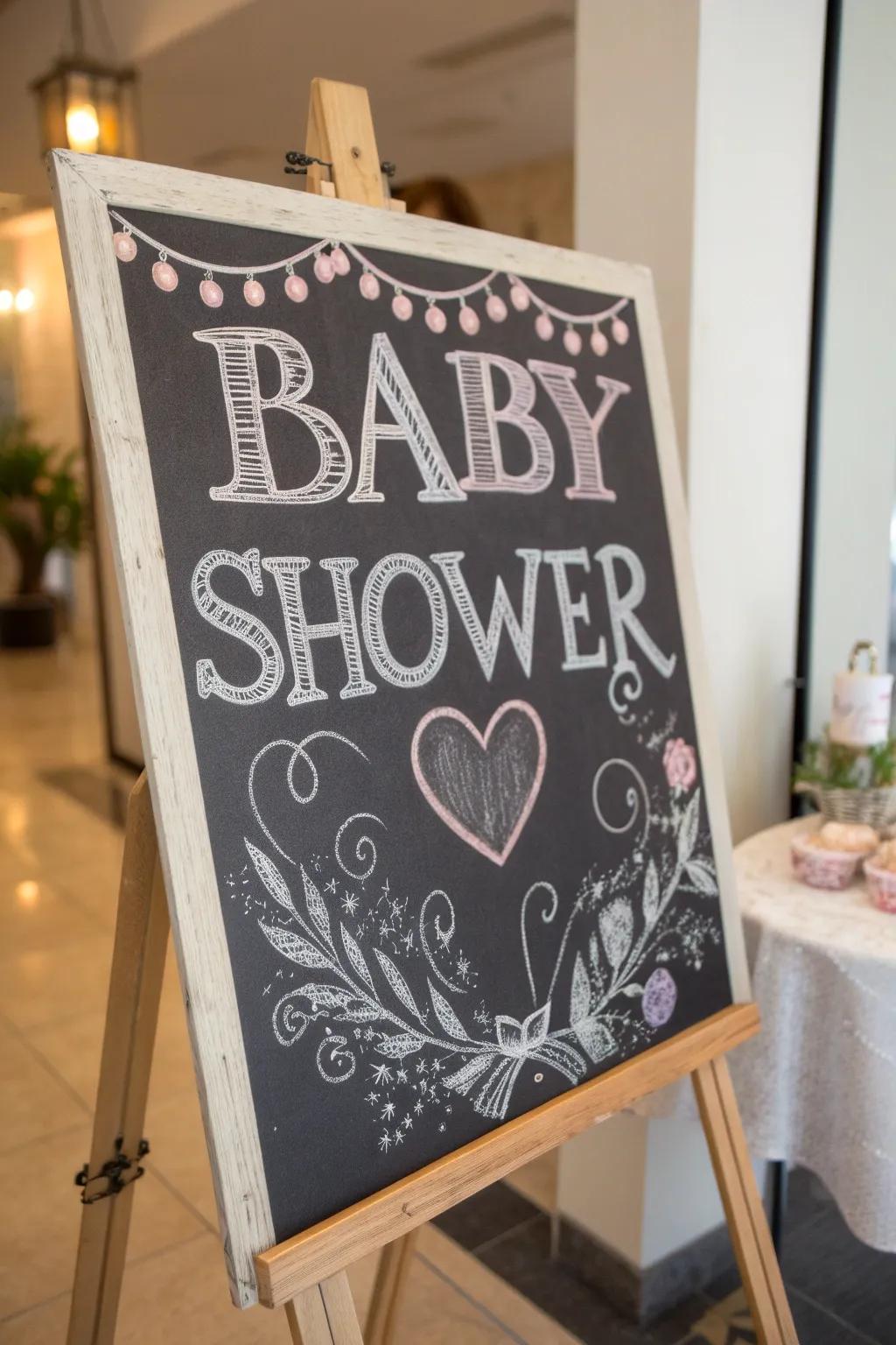 Slate canvas artistry serves up a charming and multipurpose pick for baby showers.