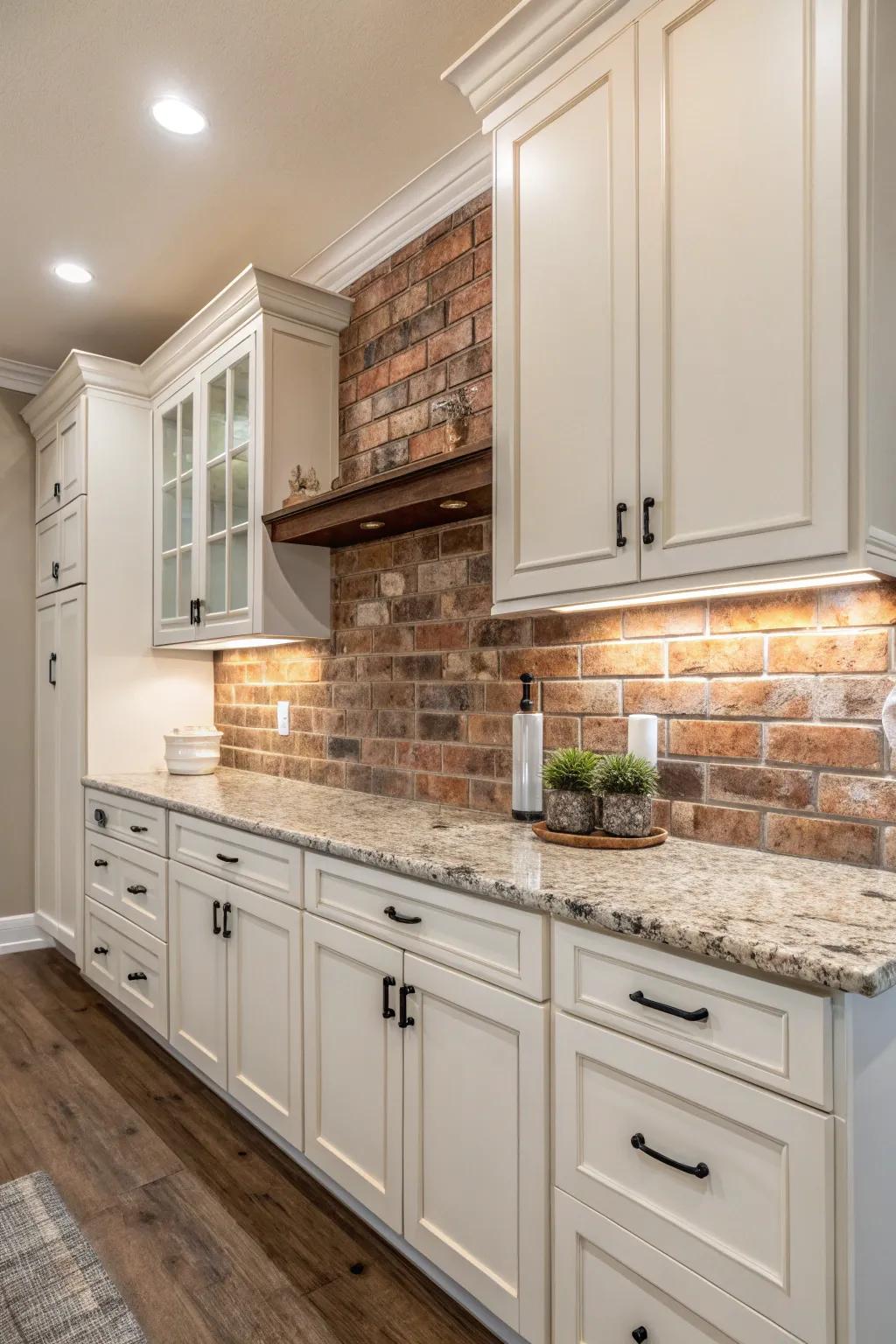 The down-to-earth allure of a stone <strong><em>wall covering</em></strong> elevates the welcoming sensation of the cooking area.” loading=”lazy” class=”pimg”>
	</picture><figcaption>The down-to-earth allure of a stone <strong><em>wall covering</em></strong> elevates the welcoming sensation of the cooking area.</figcaption></figure>
<p>For an inviting and snug sensation, contemplate a <strong><em>simulated stone wall covering</em></strong>. It incorporates distinctiveness and a grounded indication that contrasts gorgeously with refined ivory cabinets.</p>
<h3>A few helpful options:</h3>
<ul class=