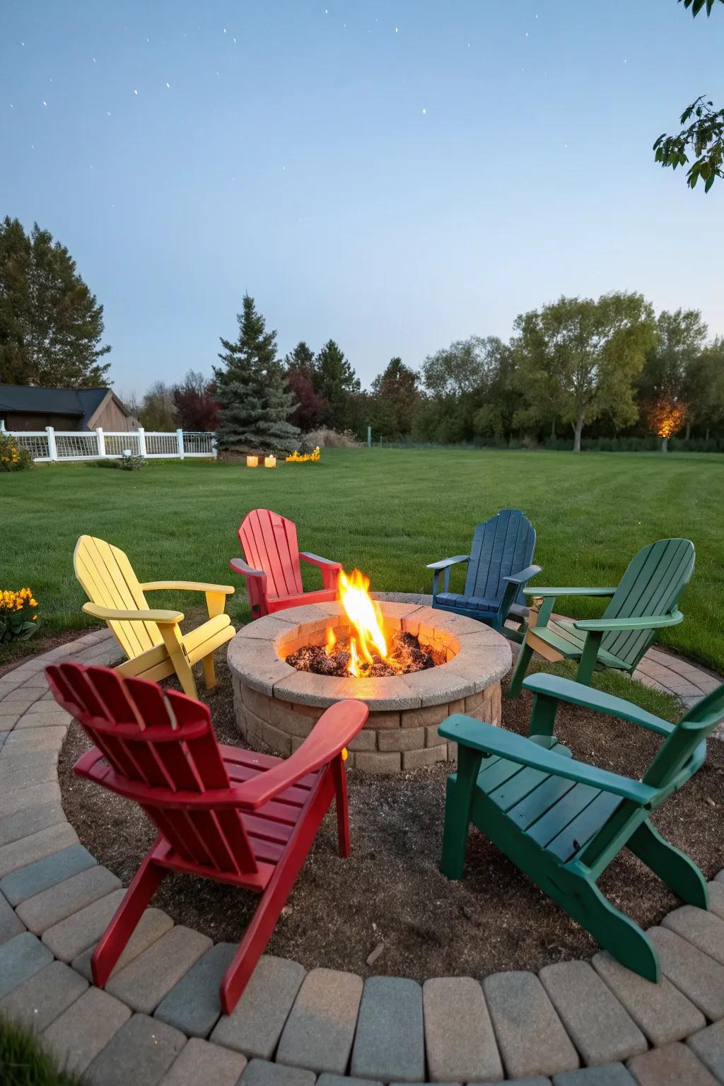 Adirondack chairs are a chic and practical seating choice.